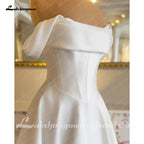 Luxury Satin A Line Wedding Dress For Custom Bridal Gown