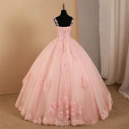 Custom Ball Gown Quinceanera Dress Spaghetti Straps Tulle Appliques Evening Gown