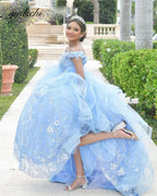 2026 Sky Blue Quinceanera Dresses Beading Sweetheart Appliques Ball Gown Lace Up Graduation Party Dress Robes De Bal