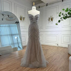 Pink Strapless Mermaid Beaded Evening Dress With Cape Custom Fit