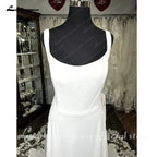Custom Made Satin Wedding Dress Lace Backless Court Train Bridal Gown