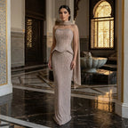 Luxury Beaded Strapless Peplum Evening Gown For Women Formal Wedding Dress