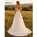 Lakshmigown Bohemian Customized Chiffon Wedding Dress A Line Lace Applique