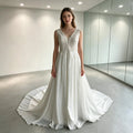 Plus Size Wedding Dress A Line Chiffon Lace Appliques Custom Bridal Gown