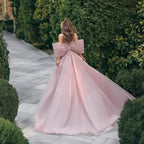 Custom Pink Mermaid Beaded Evening Dress For Women With Cape