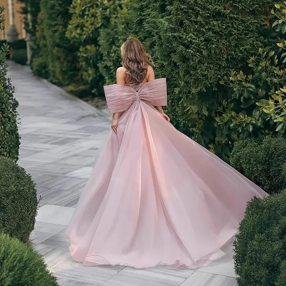 Custom Pink Mermaid Beaded Evening Dress For Women With Cape