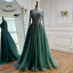 Turquoise A Line Beaded Evening Dress With Cape Sleeves For Women Formal