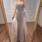 Serene Hill 2026 Caramel Crystal Beaded Mermaid Evening Dress