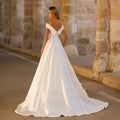 Lakshmigown Custom Satin Strapless Wedding Dress With Court Train