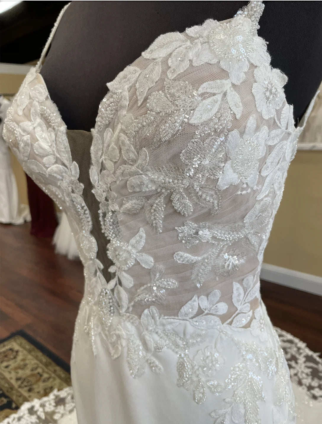 Custom Mermaid Wedding Dress Lace Satin Sweetheart Cathedral Gown