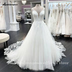 Lakshmigown Custom A Line Wedding Dress With Lace Appliques Court Train