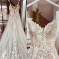 Custom Made Spaghetti Strap Lace Wedding Dress Bohemian Open Back Bridal Gown