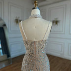 Serene Hill Nude Mermaid Beaded Evening Gown Customized Ankle Length Dress