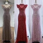 Luxury Caramel Mermaid Beaded Evening Dress LA73082