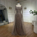 Pink Mermaid Evening Dress With Beaded Cape For Wedding