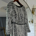 Custom Green Long Sleeve A Line Evening Cape Wedding Party Dress For Women