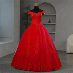 Schulterfreie lila Quinceañera-Kleider süßes Blumenfestkleid luxuriöse Applikationen Ballkleid echtes Foto Abschlussballkleid Boho Kleider