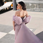 Custom Pink Mermaid Beaded Evening Dress For Women With Cape
