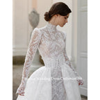 Custom Luxury Lace Mermaid Wedding Dress With Detachable Train