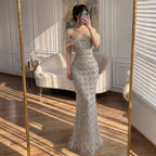 Serene Hill Customized Sparkly Beaded Mermaid Party Dress For Women