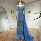 Caramel Mermaid Evening Dress With Beaded Skirt For Wedding Custom Tailored
