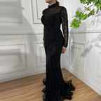 Serene Hill Nude Beaded Mermaid Evening Gown Muslim Party Dress DLA71533