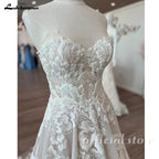 Lakshmigown Champagne Boho Sweetheart Custom Wedding Dress
