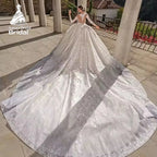 Aurora Custom Vintage Puffy A Line Long Sleeves Wedding Dress