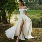Lakshmigown Custom Chiffon Beach Wedding Dress Lace Up Back
