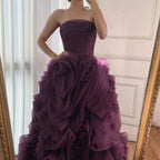 Serene Hill 2025 Purple Strapless Custom Princess Evening Dress for Women