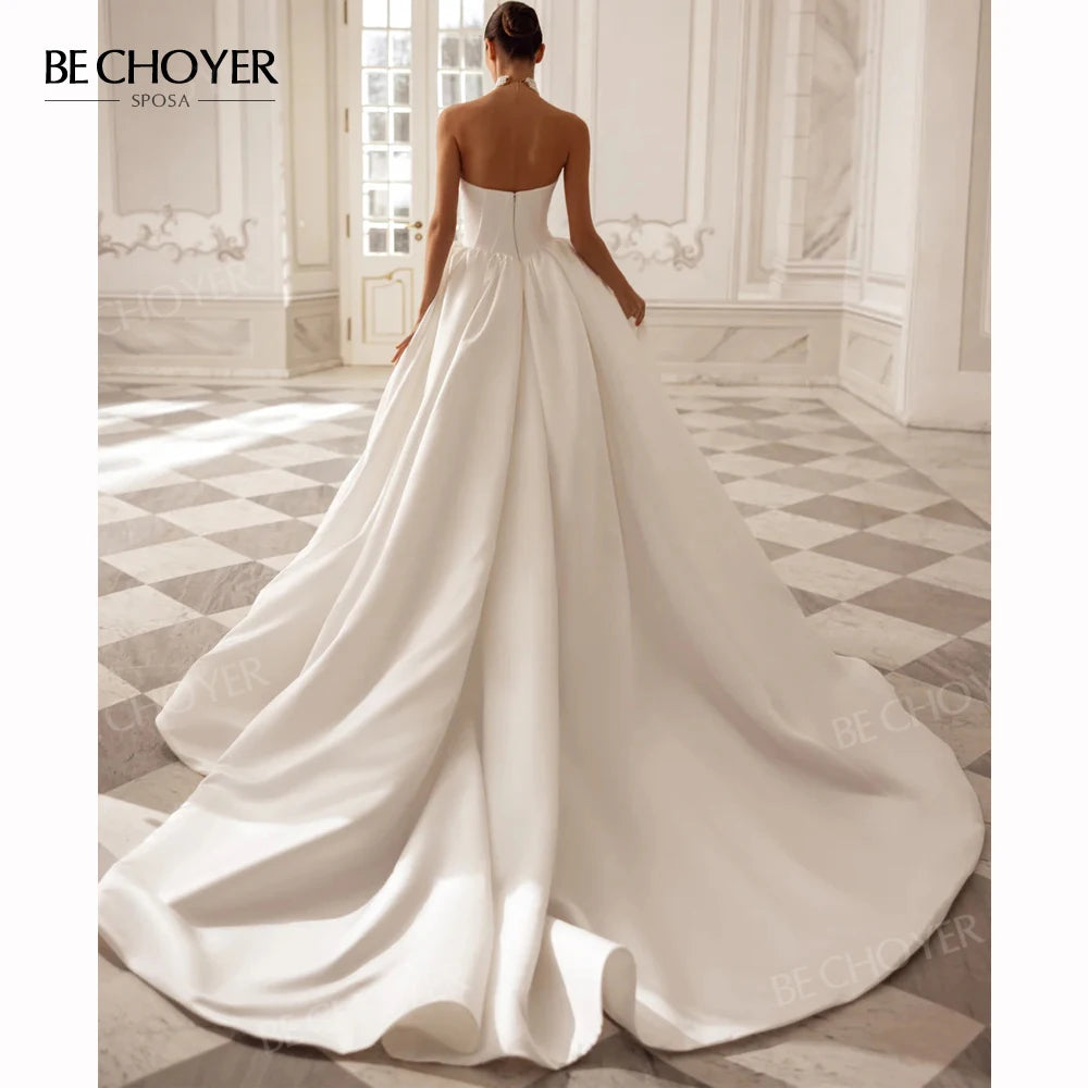Elegant Vintage Wedding Dress Strapless Custom Princess Bride Gown