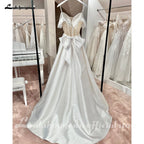 Lakshmigown Customized A Line Satin Off Shoulder Wedding Bridal Dress