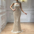 Luxury Beaded Mermaid Evening Gown With Tassel Cape For Women