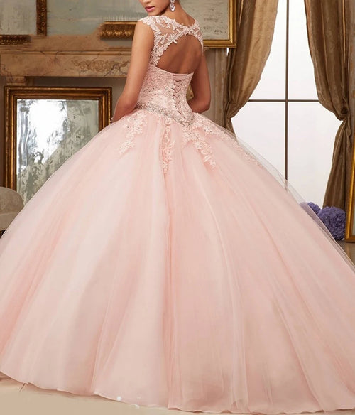 2026 Quinceañera-Kleider mit Herzausschnitt Elegantes Tüllkleid mit Applikationen Ballkleid Abschlussfeier Kleid Kleider für 15 Jahre
