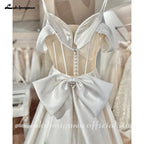 Lakshmigown Customized A Line Satin Off Shoulder Wedding Bridal Dress