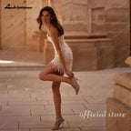 Custom Pearl Sequin Strapless Mini Dress For Prom And Evening Wear