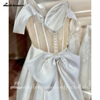 Lakshmigown Customized A Line Satin Off Shoulder Wedding Bridal Dress