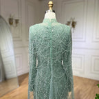Serene Hill Custom Sage Green Long Sleeve Muslim Cape Evening Gown For Women