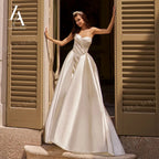Lela Acra Sweetheart Satin Wedding Dress Princess Plus Size Bridal Gown