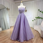 Serene Hill Lilac Strapless Beaded A Line Custom Prom Gown For Women 2025