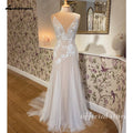 Lakshmigown Customized Champagne Mermaid Boho Beach Wedding Dress Women
