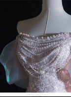 Luxury Elegant Beaded Evening Dresses 2025 New Shoulder Sequins Fishtail Dress Graduation Prom Wedding Dress Engagement Dress