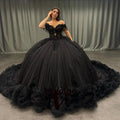 Vendanie Elegantes Kleid für Mädchen zur Quinceañera mit schulterfreiem Design, Perlenapplikationen und Faltenrock, maßgeschneiderte 15-Jahre-Kleider