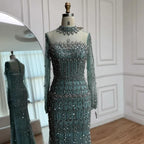 Serene Hill High Neck Beaded Mermaid Evening Dress For Muslim Wedding Gown