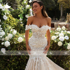 Custom Mermaid Wedding Dress Sweetheart Appliques Embroidery Bridal Gown