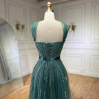Vestidos de Noite e Fatos de Gala de Luxo com Contas para Mulheres, Modelo Sereia com Alças Finas em Turquesa Dubai da Serene Hill, para Casamentos e Festas 2025, LA72322
