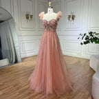 Purple Sleeveless Beaded A Line Evening Prom Dress For Women 2025