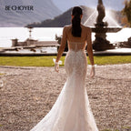 Sleeveless Mermaid Lace Wedding Dress Sweetheart Backless Custom Bridal Gown
