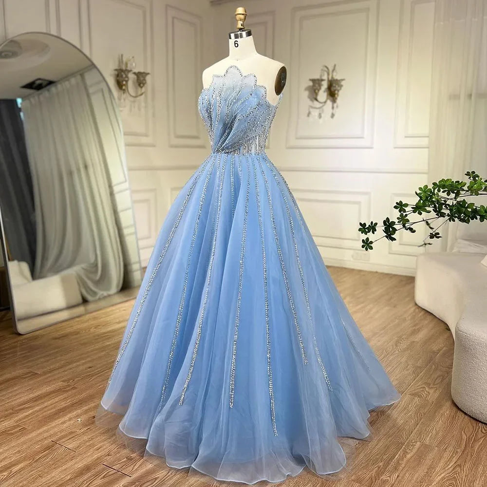 Serene Hill Lilac Strapless Beaded A Line Custom Prom Gown For Women 2025