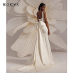 Custom Sleeveless Mermaid Satin Wedding Dress With Square Neckline
